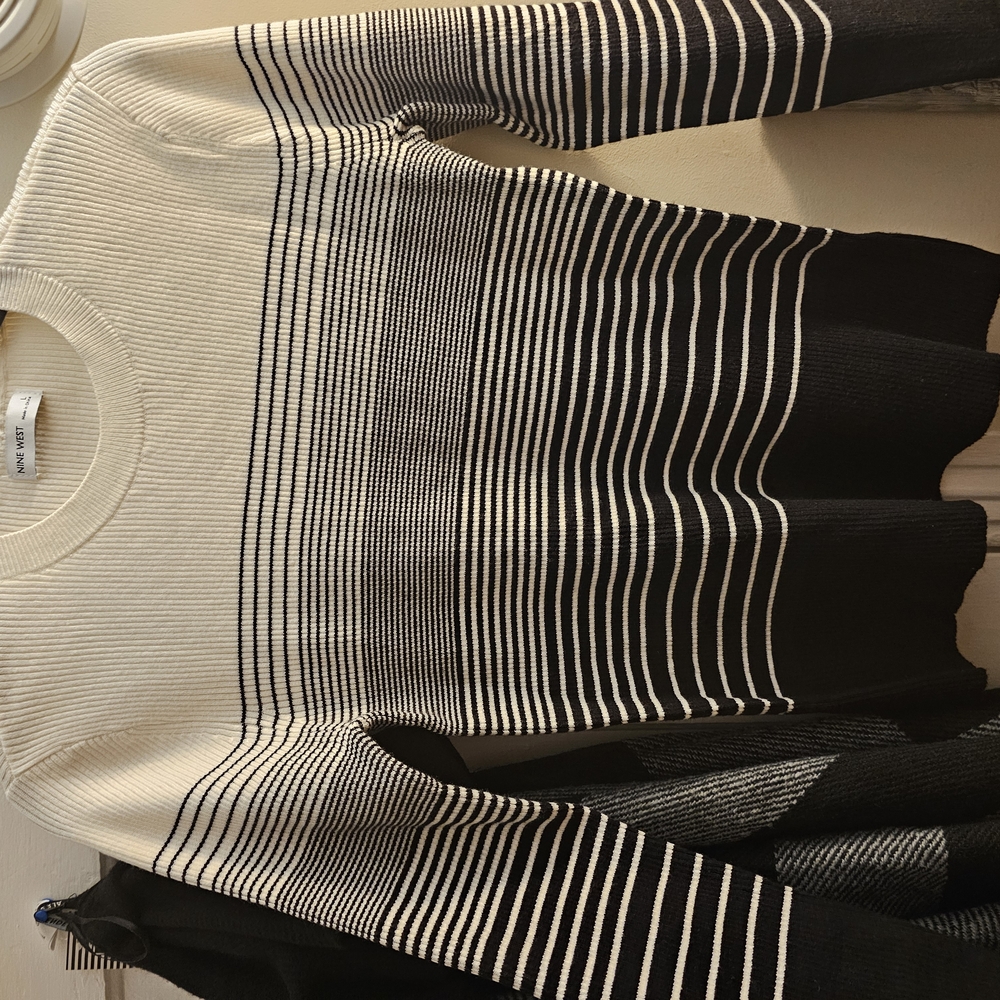 Nine West Cream Ribbed Sweater